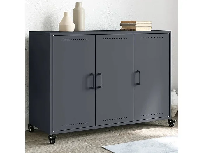 Aparador acero gris antracita 100,5x39x72 cm