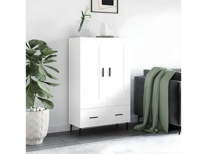 Aparador alto blanco 69,5x31x115 cm de madera contrachapada