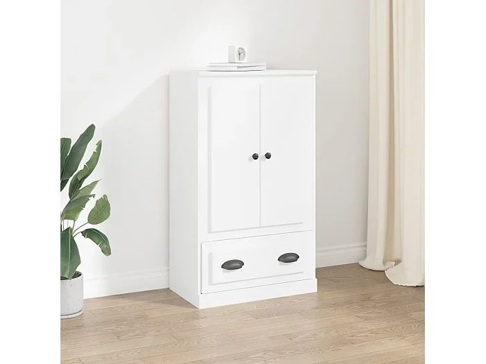 Aparador de madera contrachapada blanco 60×35,5×103,5 cm ES55870