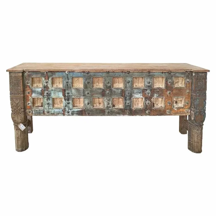 Aparador de madera marrón 218x44x90h cm