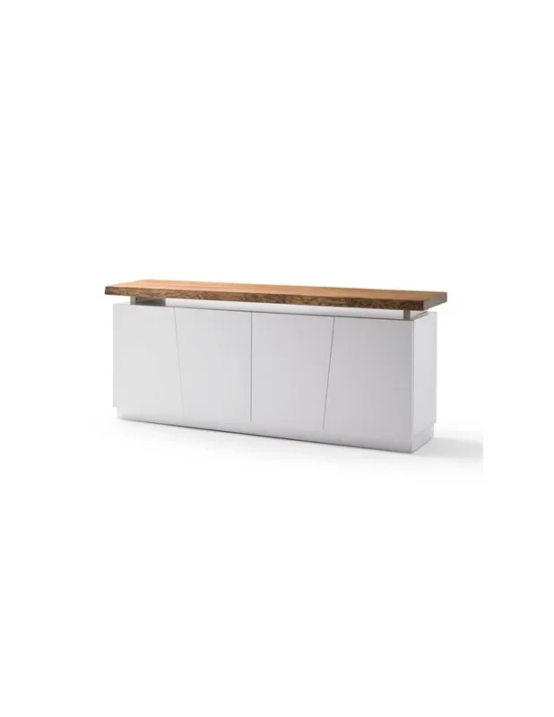 APARADOR DISEÑO NORDICO NAYRA 190×47, color blanco/caramelo