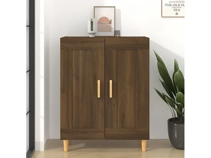 Aparador madera contrachapada marrón roble 69,5x34x90 cm ES50830