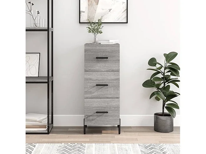 Aparador madera de ingeniería gris Sonoma 34,5x34x90 cm
