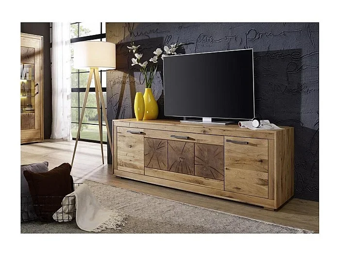 Aparador para TV 178x46x62 cm Roble aceitado Andrómeda WZ-0315
