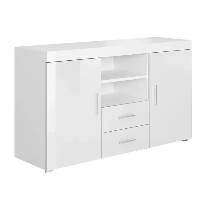 Aparador Salón comedor Blanco 140x40x80 2 puertas 2 cajones Roque Muebles Bonitos