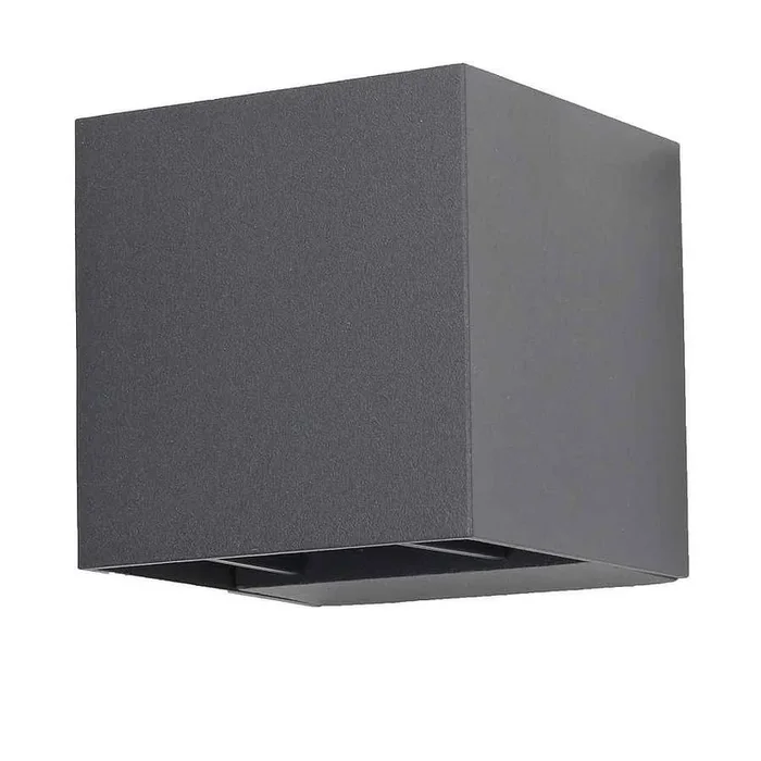 aplique de exterior aluminio color gris serie rex 8cm