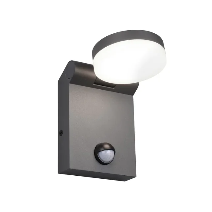 Aplique de exterior LED Adour, antracita, sensor, inclinable, CCT