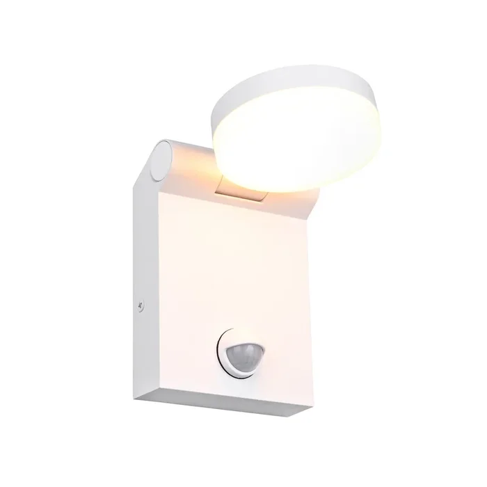 Aplique de exterior LED Adour, blanco mate, con sensor, orientable, CCT