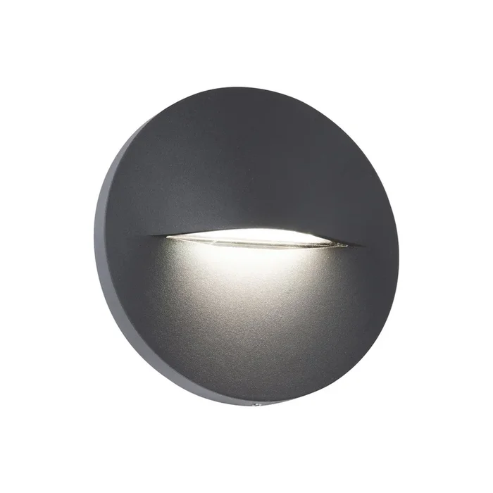 Aplique de exterior LED Vita, gris oscuro, Ø 14 cm