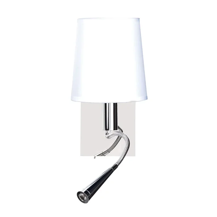 Aplique de pared Asset con lámpara de lectura y puerto USB
