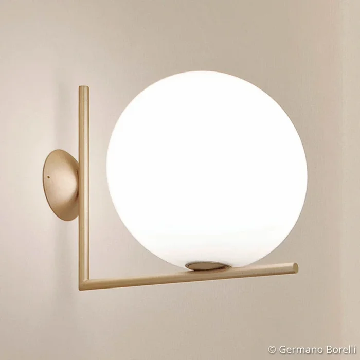 Aplique de pared FLOS IC C/W2, latón Ø 30 cm