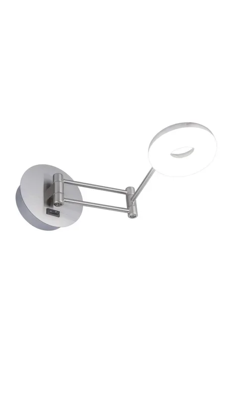 Aplique de pared modelo Damian acabado niquel satinado 10cm(alto) 11cm(ancho) 40cm(fondo)