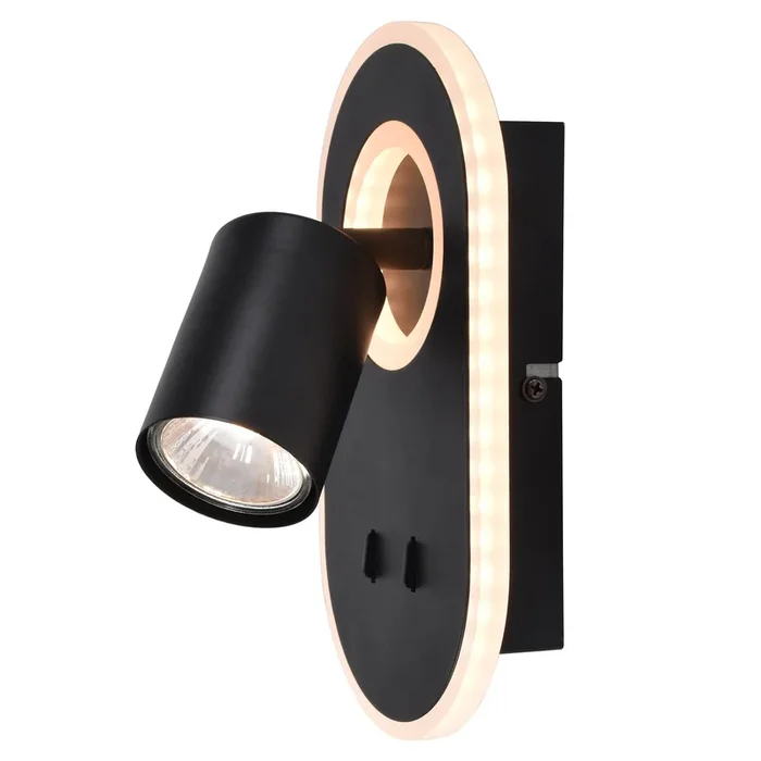 Aplique LED Kimon, negro