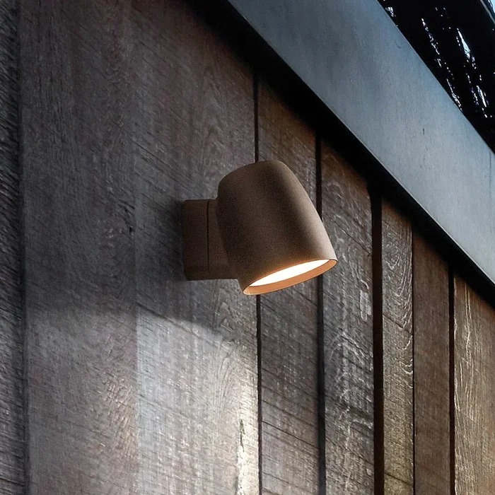Aplique LED para exterior Bover Nut, terracota, aluminio/acero