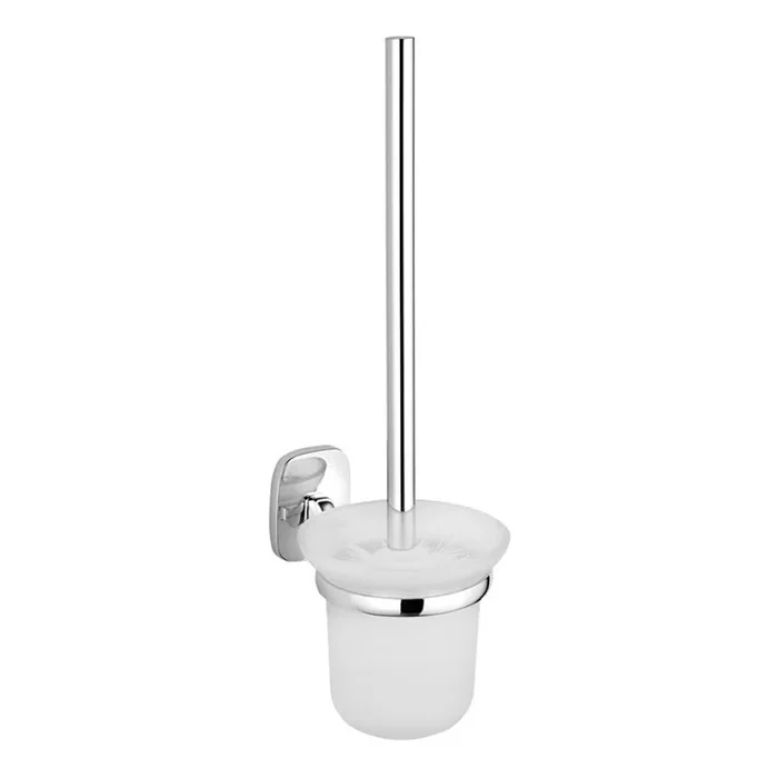 Aqualine – Cepillo de inodoro montado en la pared RUMBA blanco leche tarros/cromo brillante