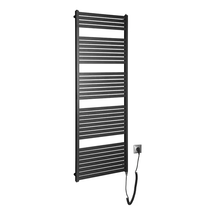 Aqualine – Radiador eléctrico de baño TONDI-E 800W/230V 169 cm negro mate