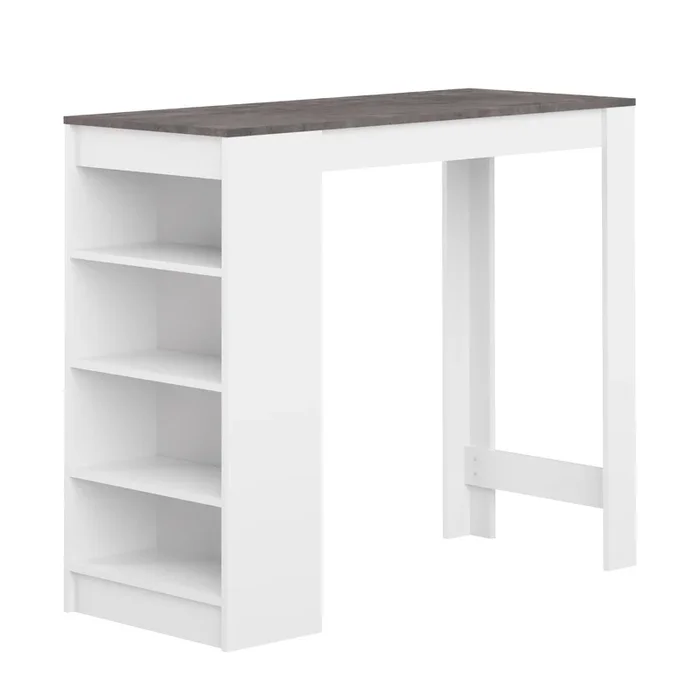 Aravis Mesa de Bar Blanco y Hormigón – SYMBIOSIS