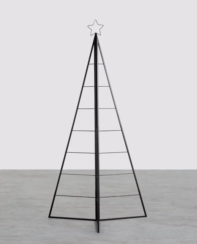 Árbol de Navidad Plegable de Metal (183,5 cm) Nova Negro – The Masie