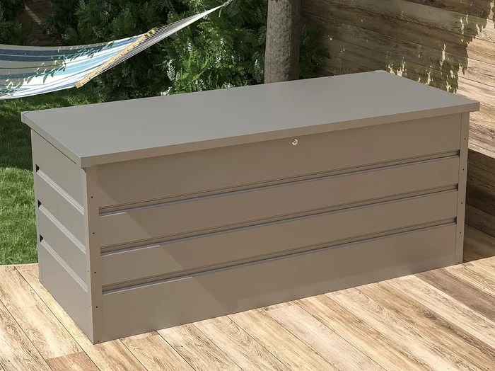 Arcón de jardín de acero galvanizado gris – 750L – TOMASO