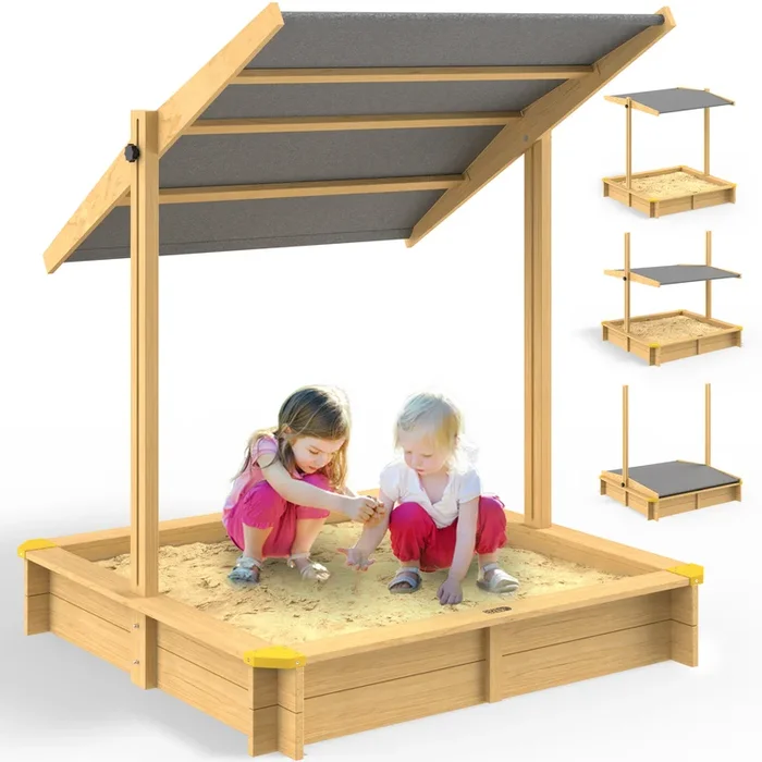 Arenero infantil Fritzi madera abeto 140x140x120cm UV50+