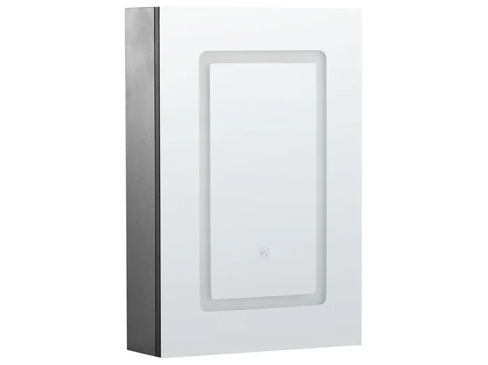 Armario con espejo de pared para baño LED CONDOR 40 cm 60 cm Negro