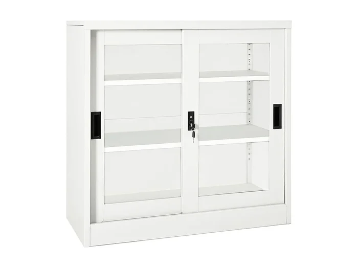 Armario con puerta corredera acero blanco 90x40x90 cm ES742465