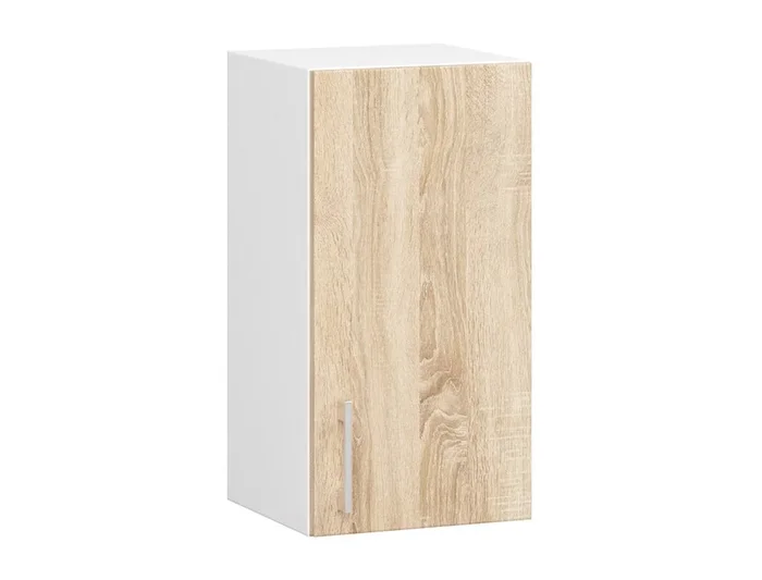 Armario de pared de cocina AKORD W30 sistema LIMA Blanco 30 cm 1 puerta color Roble Sonoma mate 2 estantes 30×30,5×58 cm