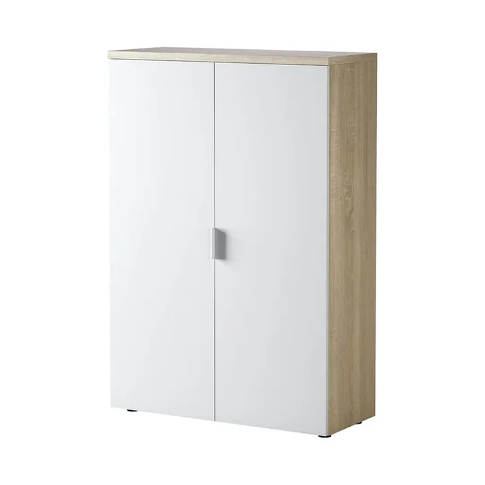Armário multiuso com 2 portas com efeito madeira