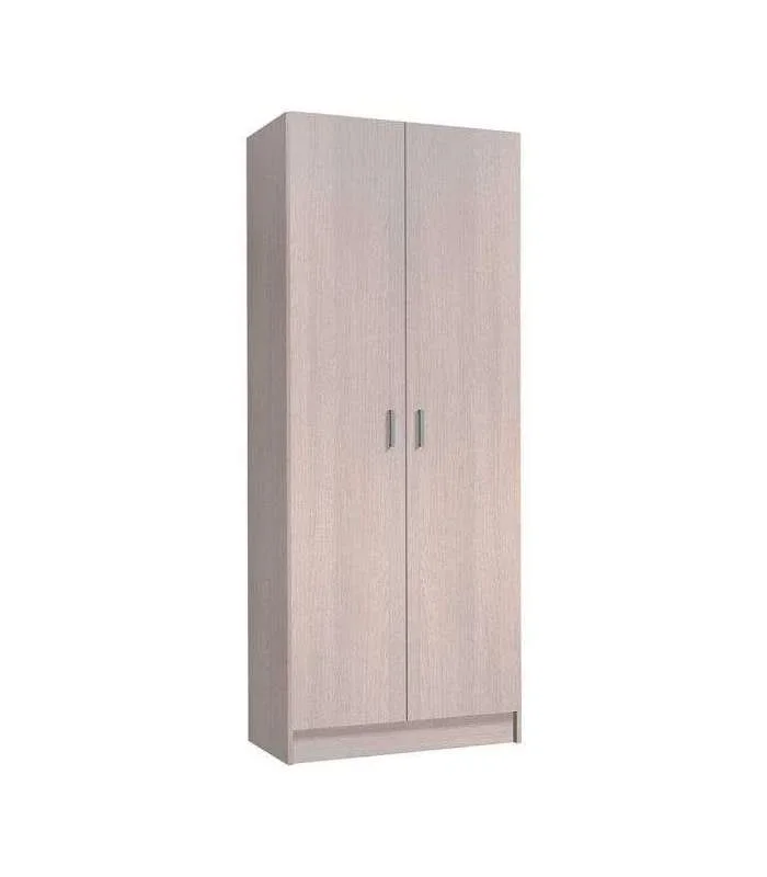Armario multiusos Milan en acabado roble de 2 puertas y 3 estantes 58.5 cm(ancho) 180 cm(altura) 37 cm(fondo)