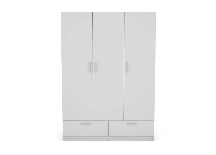 Armario OSLO puertas batientes y 2 cajones144x200cm blanco