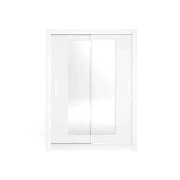 Armario Sava 2 puertas correderas + espejo blanco mate 201x182x58,7 cm