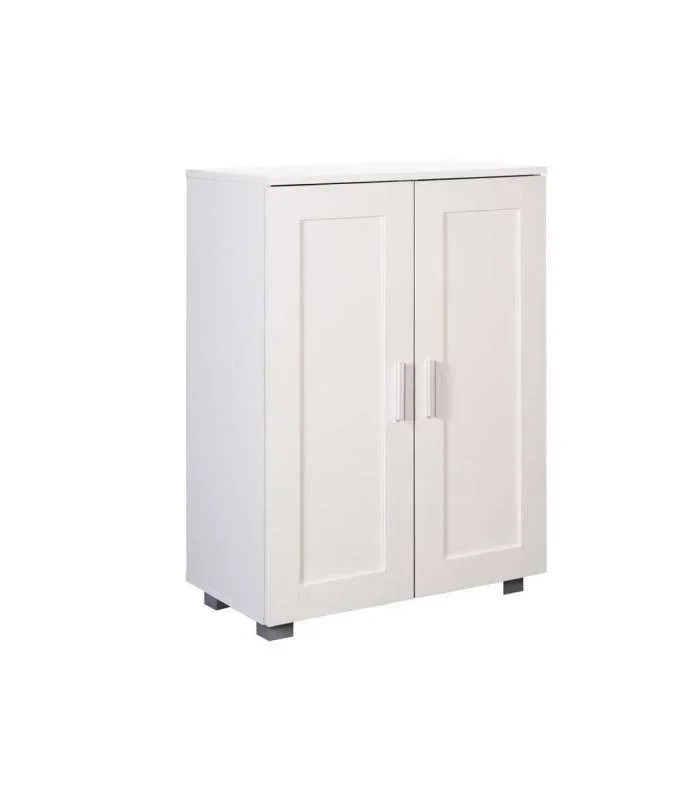 Armario Zapatero 2 puertas Md-María acabado blanco, 60cm(ancho) 84cm(altura) 33cm(fondo)