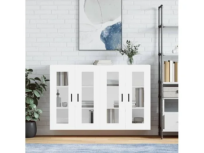 Armarios de pared 2 uds madera de ingeniería blanco ES579926