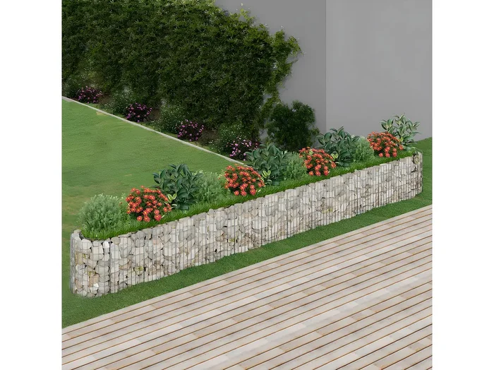 Arriate de gaviones de hierro galvanizado 470x50x50 cm ES56292