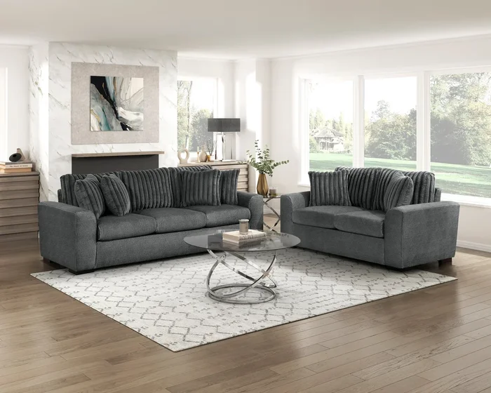 Athena Dark Gray Living Room Set