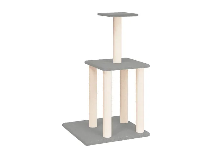 Atoka Rascador para gatos con postes de sisal gris claro 85,5 cm