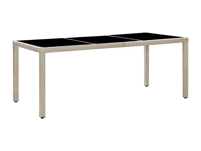 Bahae Set comedor de jardín 9 piezas y cojines ratán sintético beige