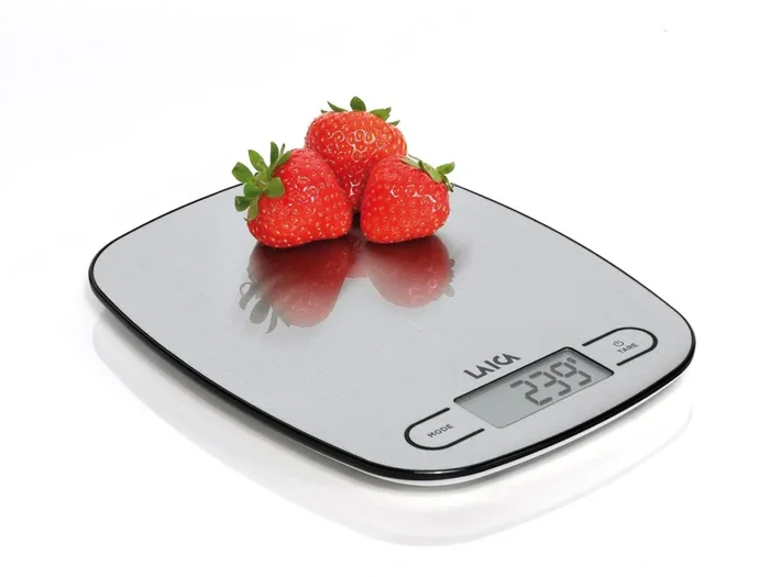 Balanza electrónica de cocina gris vol liquidos 5 kg.