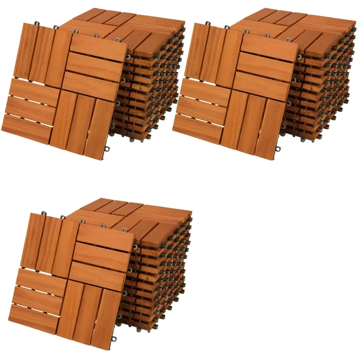 Baldosas de madera set de 33 30x30cm acacia mosaico