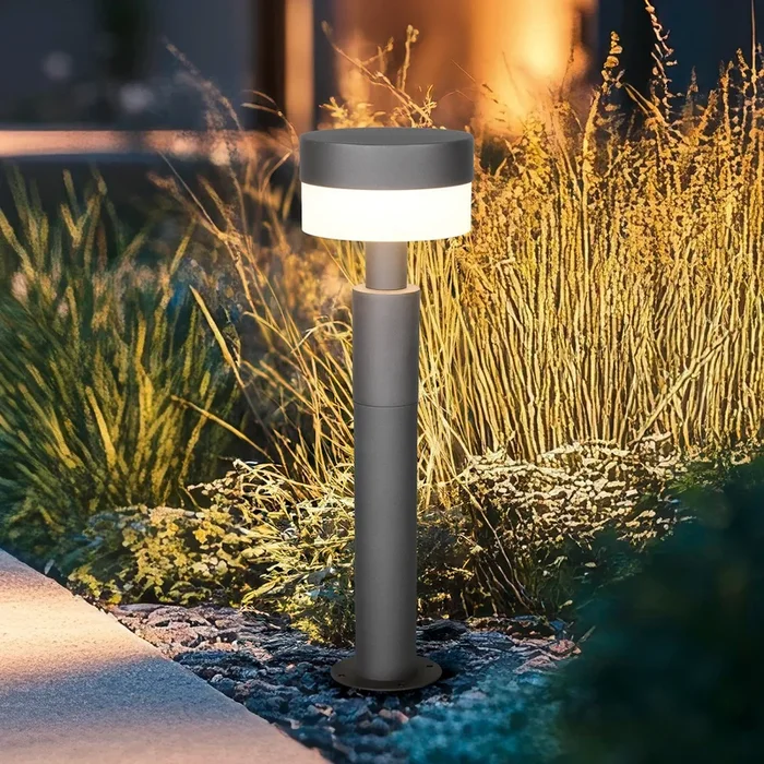 Baliza LED Mackenzie, altura 50 cm, antracita, fundición de aluminio