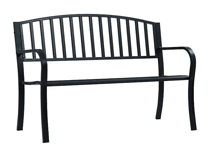 Banco de jardín acero negro 125 cm