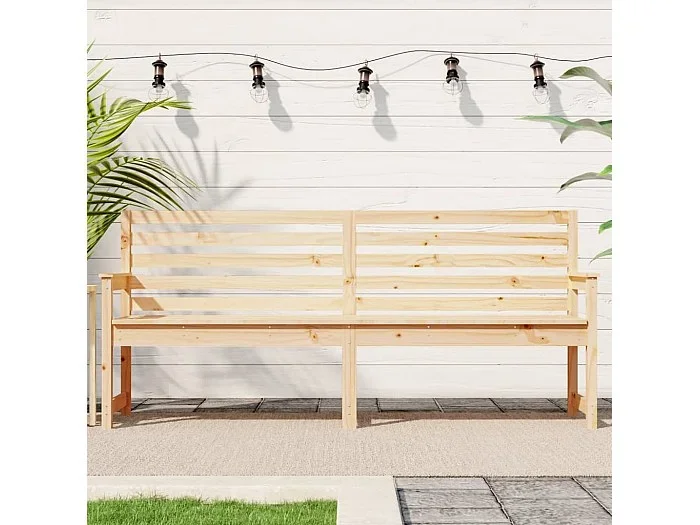 Banco de jardín madera maciza de pino 203,5x48x91,5 cm ES48286