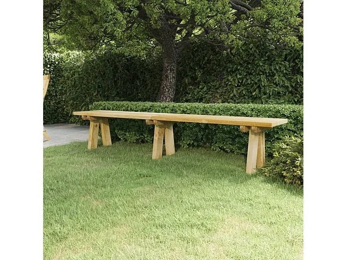 Banco de jardín madera maciza de pino impregnada 220 cm