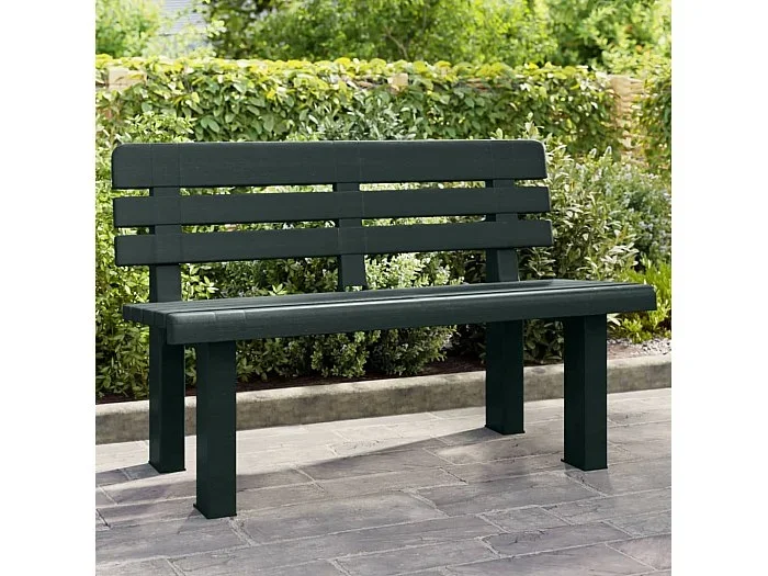 Banco de jardín polipropileno verde 110x52x71 cm