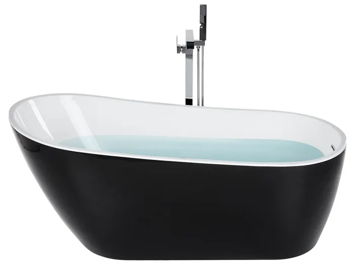 Bañera independiente SOLARTE 170 x 78 cm Negro/Blanco