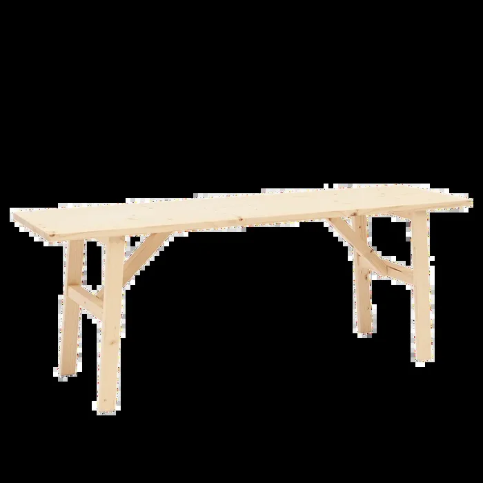 Banqueta de madera maciza en tono natural de 120x45cm – DECOWOOD