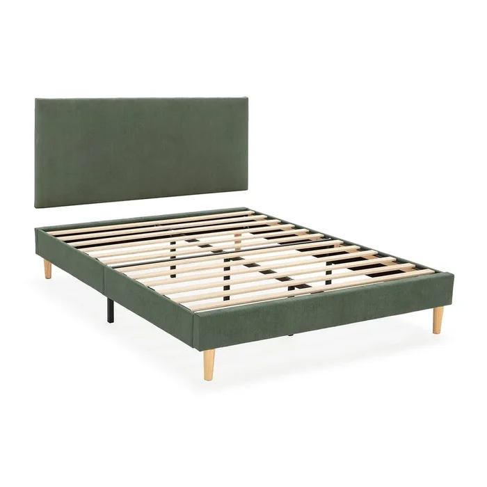 Base tapizada + cabecero Bari 90×190 cm Verde