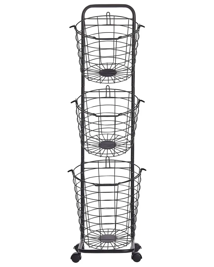Basket Stand AYAPAL with Wheels Metal Black