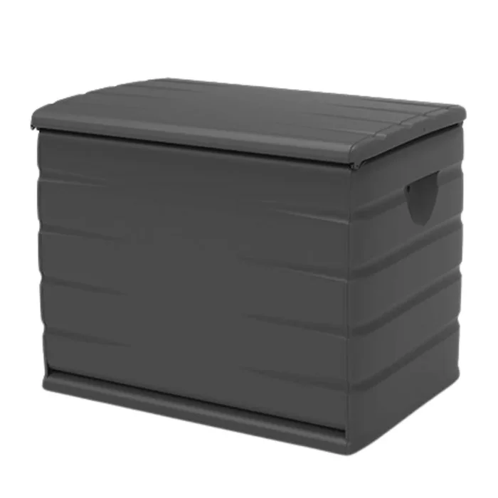 Baú de armazenamento de jardim com capacidade de 260 L, baú de resina, economizador de espaço para terraço ou varanda, preto, 80 x 61 x 53 cm