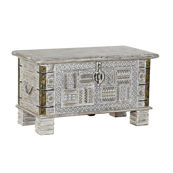 Baúl DKD Home Decor Metal Madera de mango (80 x 40 x 45 cm)